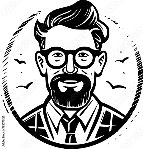 Teacher - Black and White Isolated Icon - Vector illustration