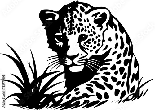 Leopard Baby - Minimalist and Flat Logo - Vector illustration