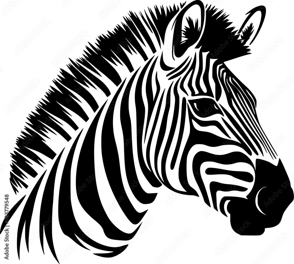 Fototapeta premium Zebra | Minimalist and Simple Silhouette - Vector illustration