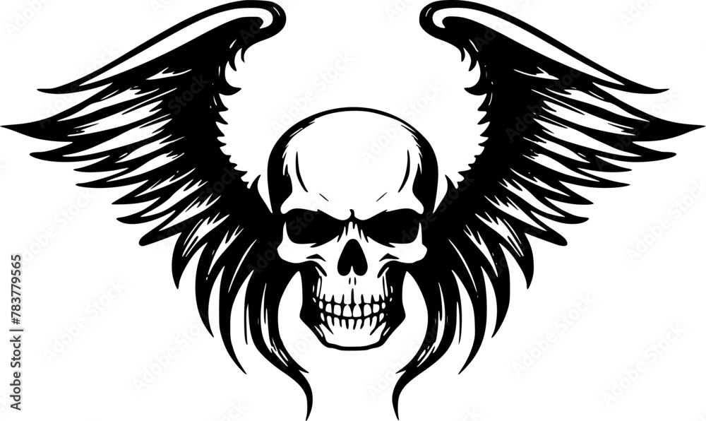 Skull With Wings - High Quality Vector Logo - Vector illustration ideal for T-shirt graphic Skull With Wings - High Quality Vector Logo - Vector illustration ideal for T-shirt graphic