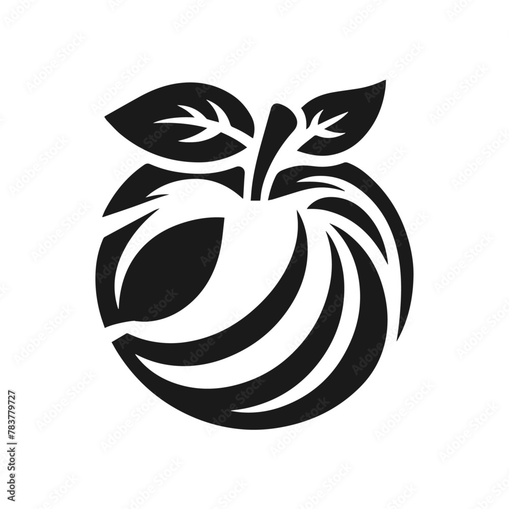 Organic fruit or organic farm design logo template illustration on white background
Organic fruit or organic farm design logo template illustration on white background