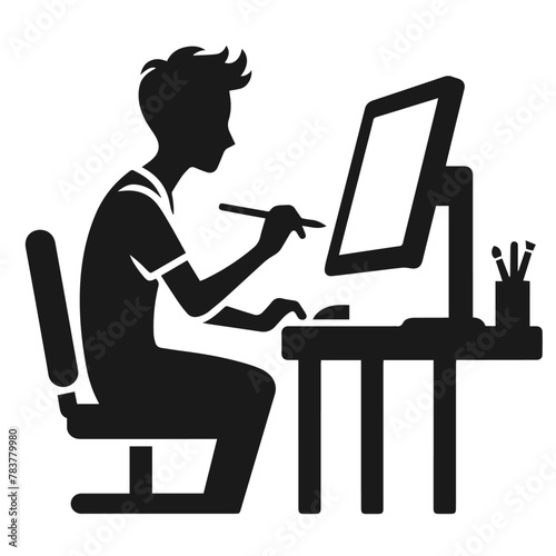 People using gadgets set. Business men, women work online, surfing internet with desktop computer, laptop, mobile phone, tablet PC. Flat graphic vector illustrations isolated on white background
