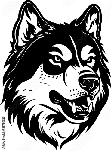 Alaskan Malamute | Minimalist and Simple Silhouette - Vector illustration