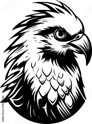 Parrot - Black and White Isolated Icon - Vector illustration