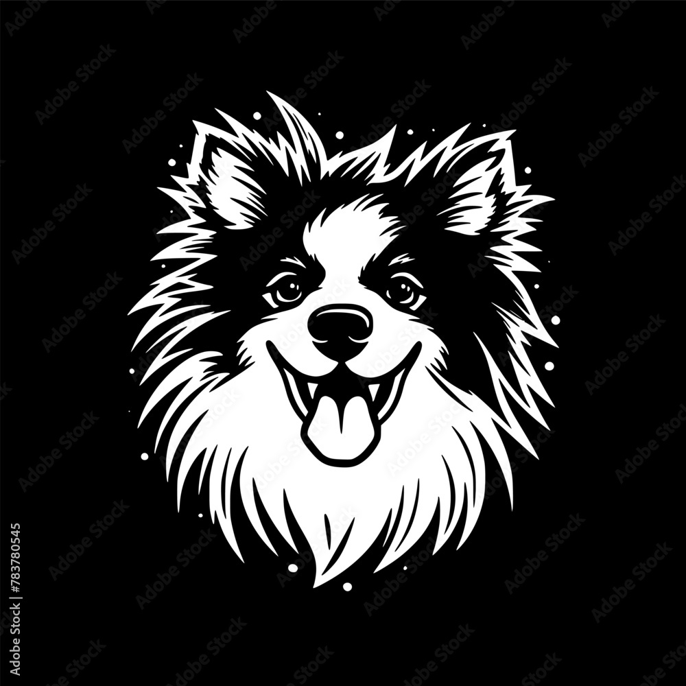 Obraz premium Pomeranian | Minimalist and Simple Silhouette - Vector illustration