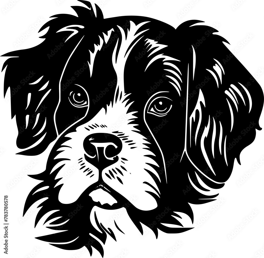 Fototapeta premium Terrier - Black and White Isolated Icon - Vector illustration