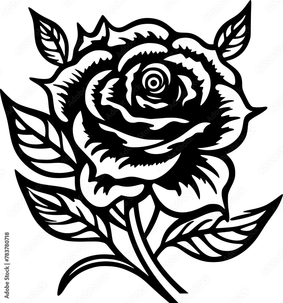 Rose - Minimalist and Flat Logo - Vector illustration Rose - Minimalist and Flat Logo - Vector illustration