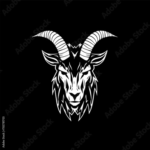 Goat - Black and White Isolated Icon - Vector illustration