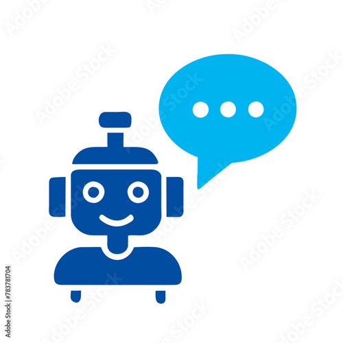 Ai Chatbot icon vector graphics element silhouette sign symbol illustration on a Transparent Background 
