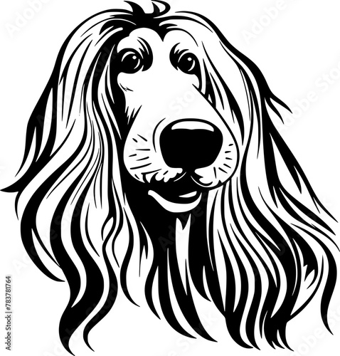 Afghan Hound - Minimalist and Flat Logo - Vector illustration