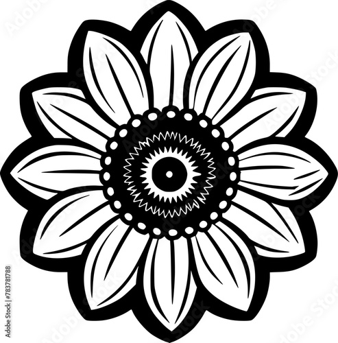 Sunflower | Minimalist and Simple Silhouette - Vector illustration