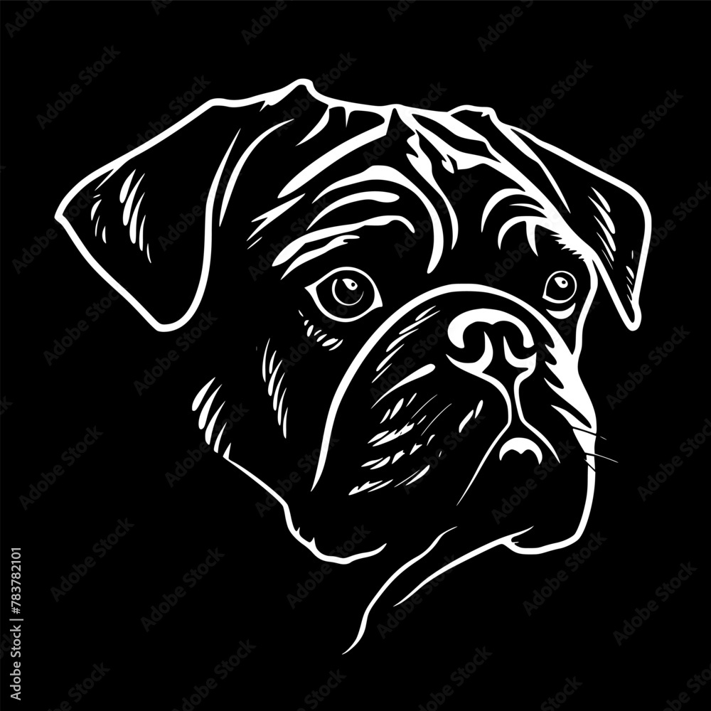 Pug - High Quality Vector Logo - Vector illustration ideal for T-shirt graphic