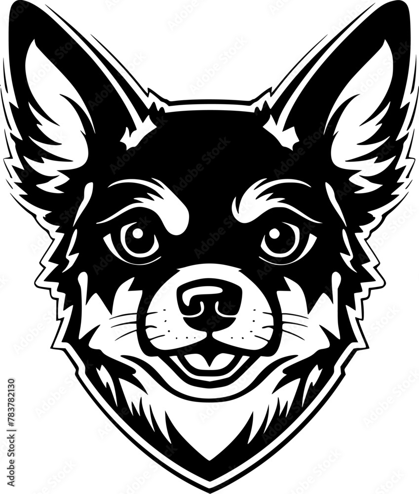 Chihuahua - Black and White Isolated Icon - Vector illustration