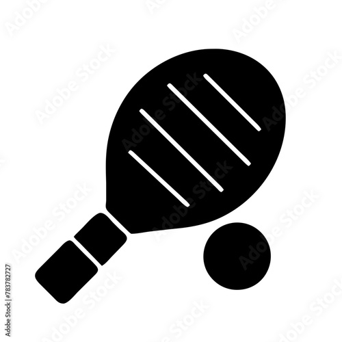 Tennis Racket and Ball icon vector graphics element silhouette sign symbol illustration on a Transparent Background