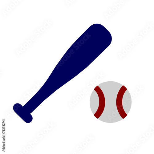 Baseball Bat and Ball icon vector graphics element silhouette sign symbol illustration