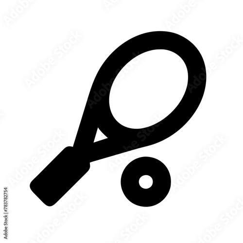 Tennis Racket and Ball icon vector graphics element silhouette sign symbol illustration on a Transparent Background