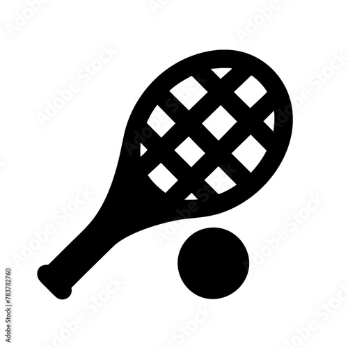 Tennis Racket and Ball icon vector graphics element silhouette sign symbol illustration on a Transparent Background