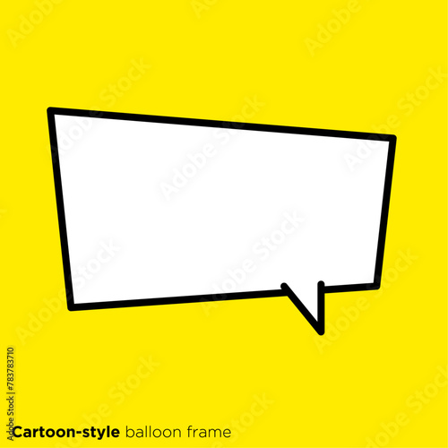 シンプルなデザインの直線的な吹き出しのイラスト素材