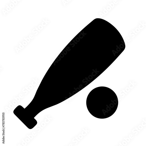 Baseball Bat and Ball icon vector graphics element silhouette sign symbol illustration on a Transparent Background