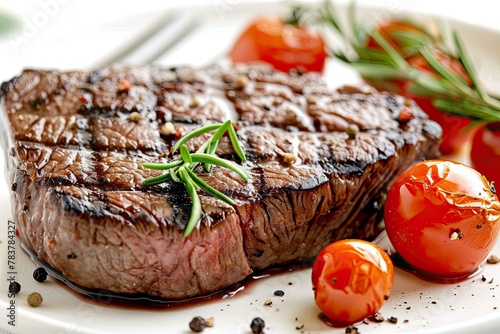 best cut steak on plate wood white background