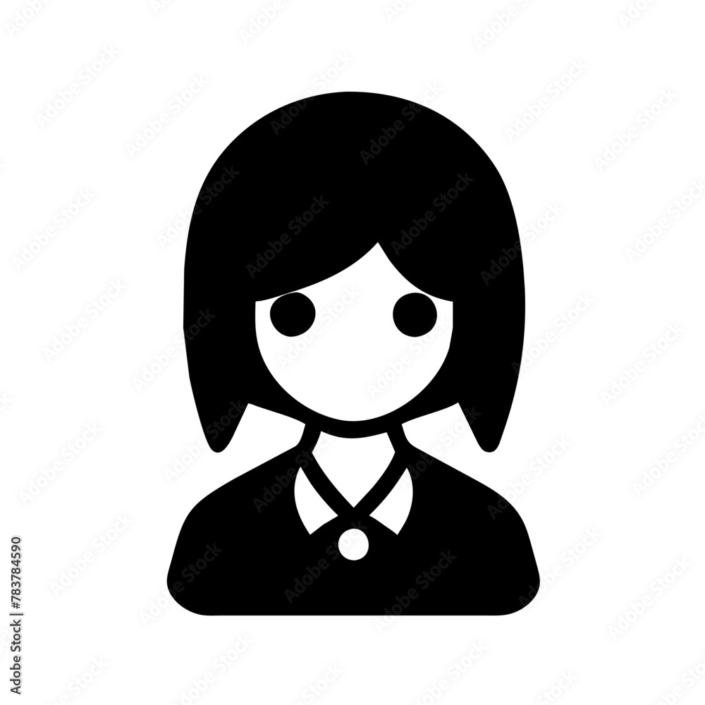 Anime Girl icon vector graphics element silhouette sign symbol illustration on a Transparent Background Anime Girl icon vector graphics element silhouette sign symbol illustration on a Transparent Background