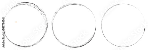 Hand drawn circle line sketch set isolated on white background. Vector circular scribble doodle round circles for message and for note mark . Vector illustration. EPS 10 