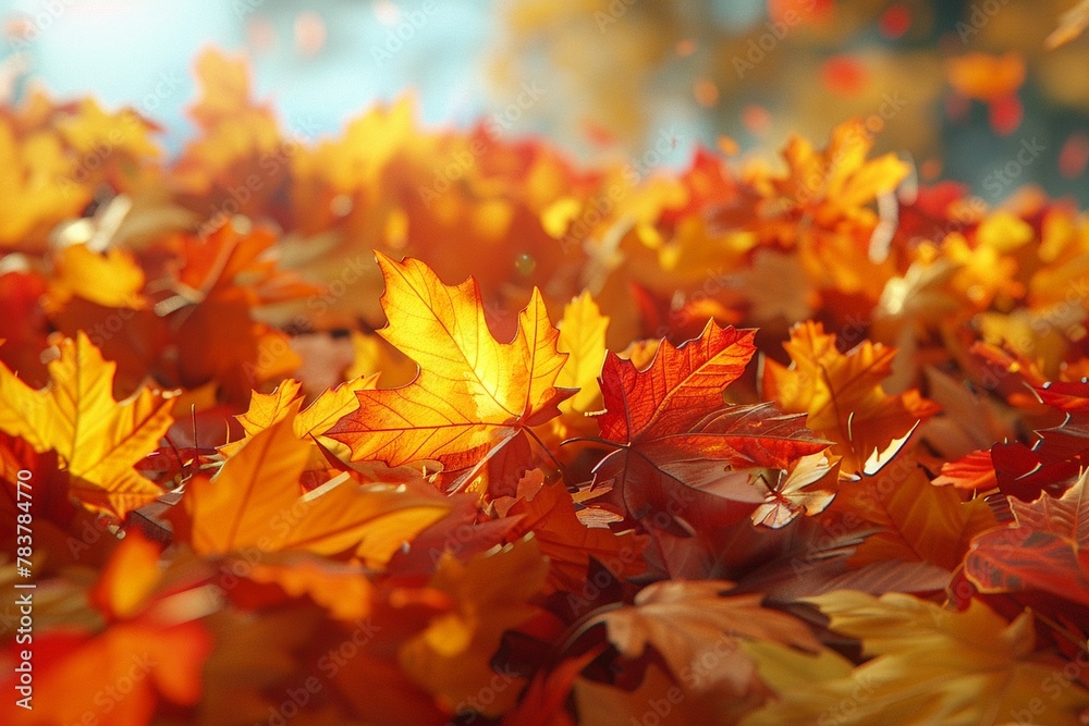 Random scatter of autumn foliage, photorealistic image capturing the essence of fall ,ultra HD,clean sharp,high resulution Random scatter of autumn foliage, photorealistic image capturing the essence of fall ,ultra HD,clean sharp,high resulution