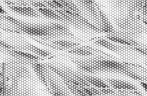 Triangle Shapes Vector Abstract Geometric Technology Oscillation Wave Isolated on Light Background. Halftone Triangular Retro Simple Pattern. Minimal 80s Style Dynamic Tech Wallpaper