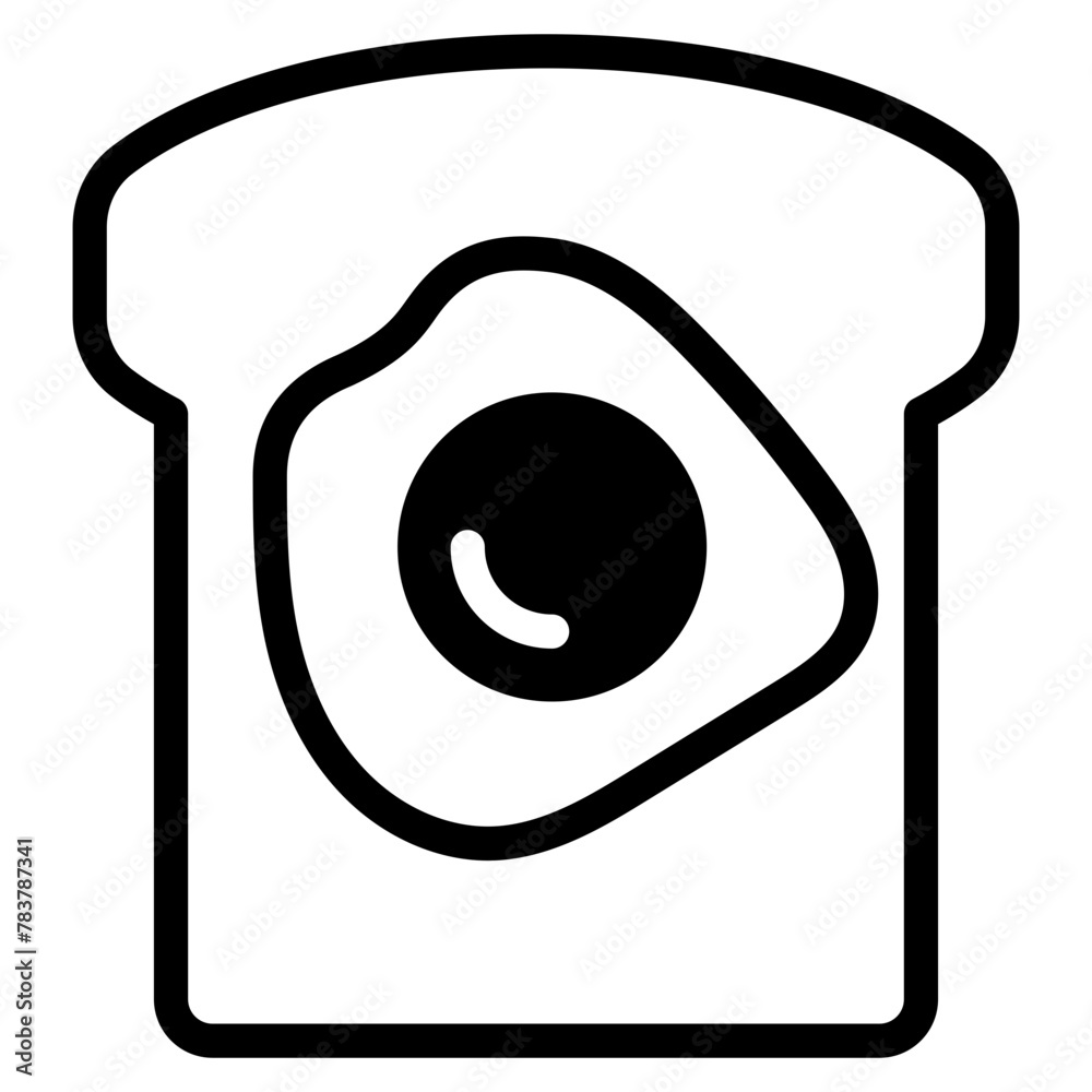 bread with fried eggs icon