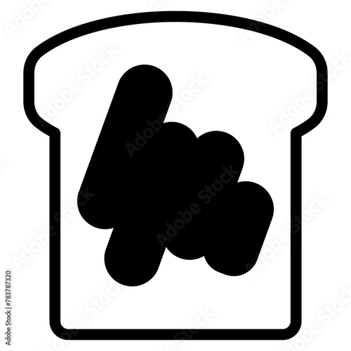 Bread with butter icon. Slice of buttered bread