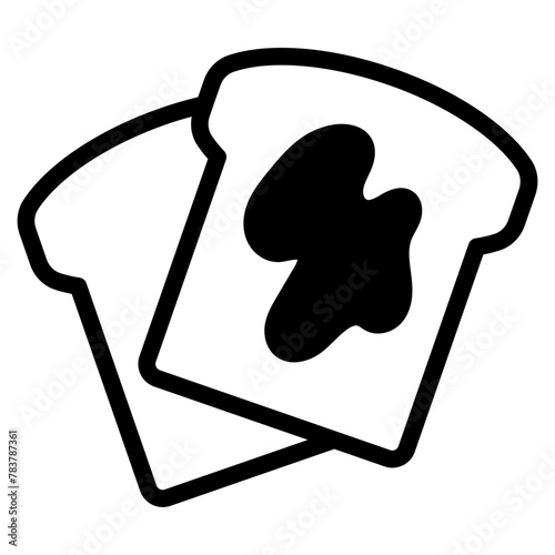 Bread with butter icon. Slice of buttered bread