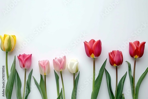 Tulips on white