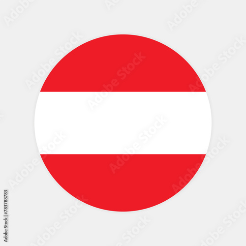 Austria national flag vector illustration. Austria Round flag. 