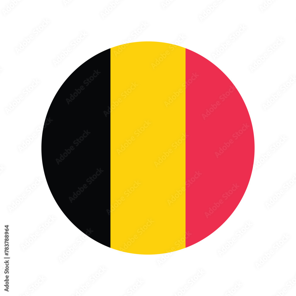 Belgium national flag vector illustration. Belgium Round flag.
