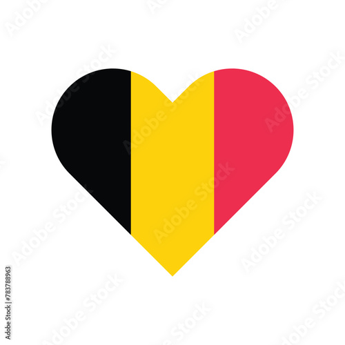 Belgium national flag vector illustration. Belgium Heart flag. 