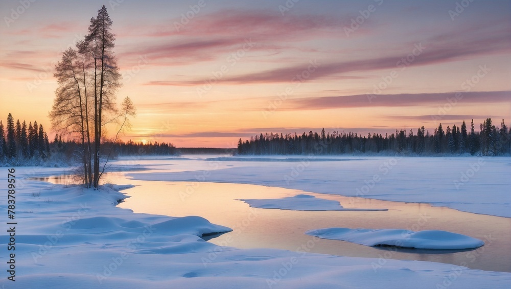 sunrise over the river