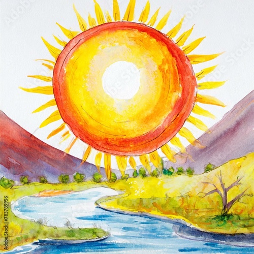 Nature happy sun day children art