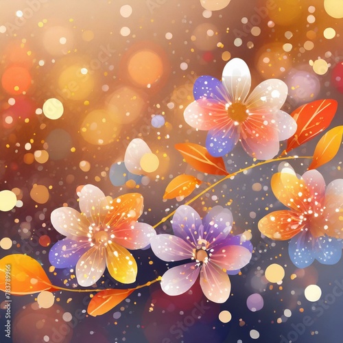 Shine nature flowers background AI generation art