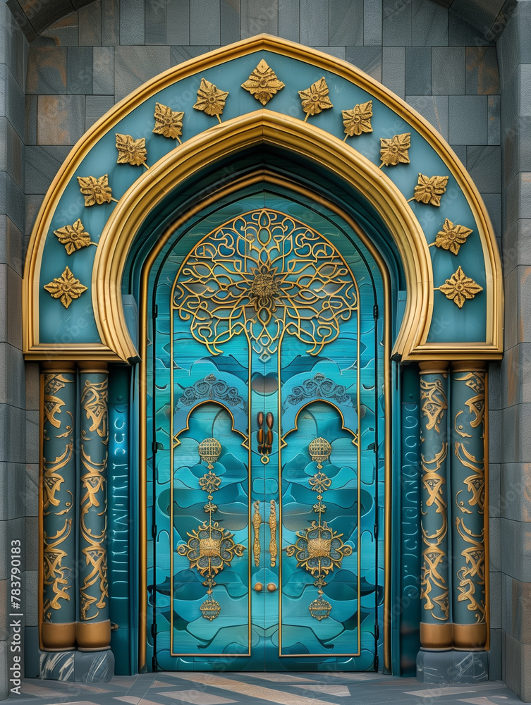 Colorful Mosaic Door in Islamic Architecture
