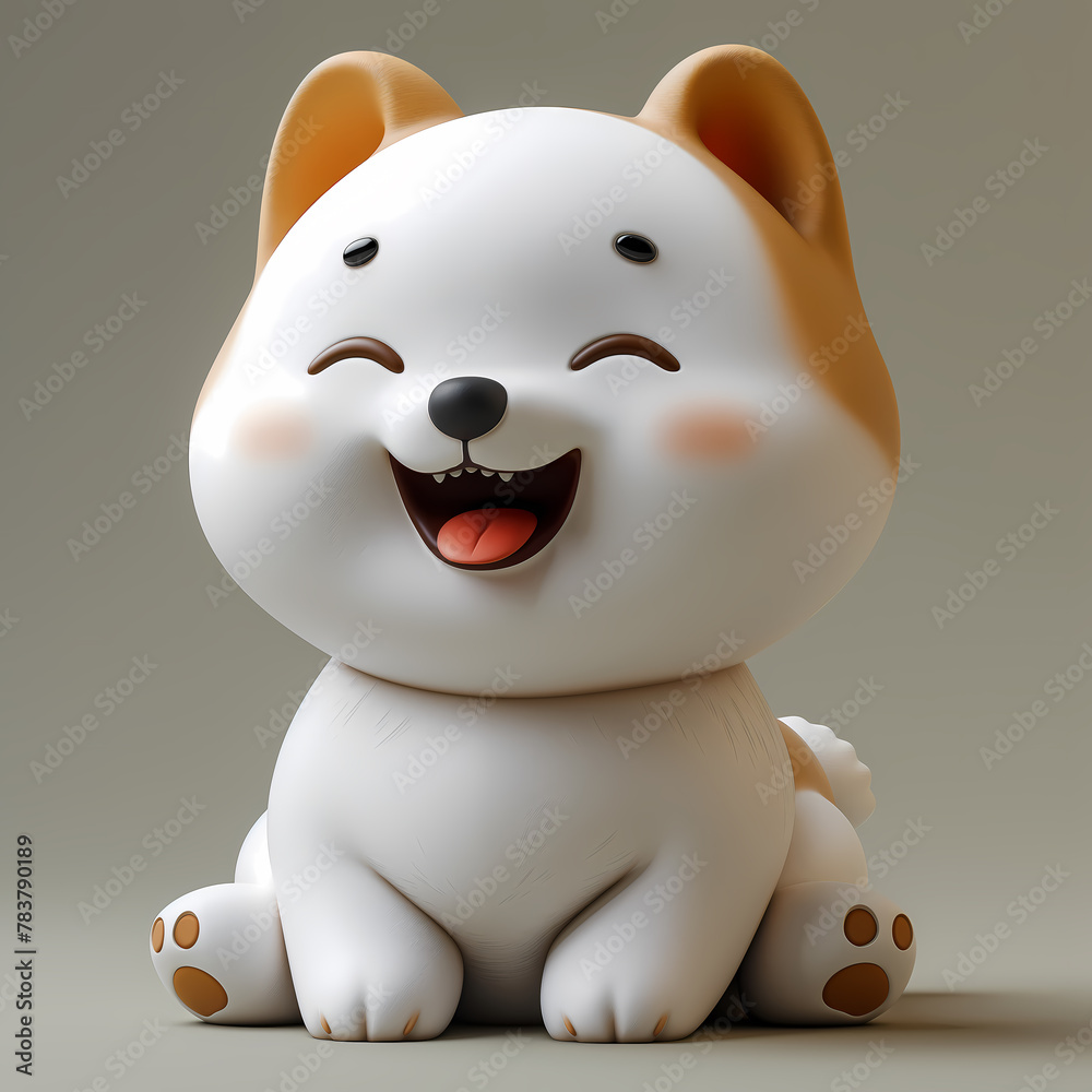 A cute and happy baby dog 3d illustration A cute and happy baby dog 3d illustration
