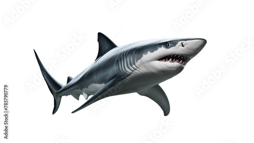 Shark isolated on transparent  PNG  background  Generative ai