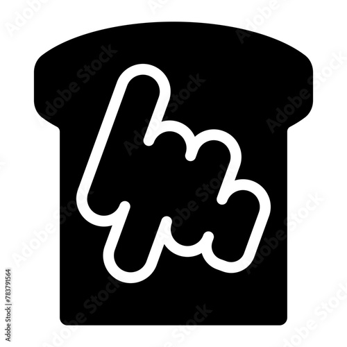 Bread with butter icon. Slice of buttered bread
