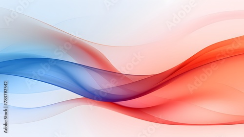 A simple, large white area, with a blurred abstract pattern in blue, orange, and red, is styled with gradients of light red and light pink. For Design, Background, Cover, Poster, Banner, PPT, KV desig