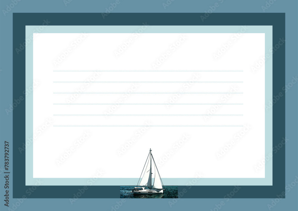 Opinion of the cruise - Blank certificate with space for your design - obrazy, fototapety, plakaty 