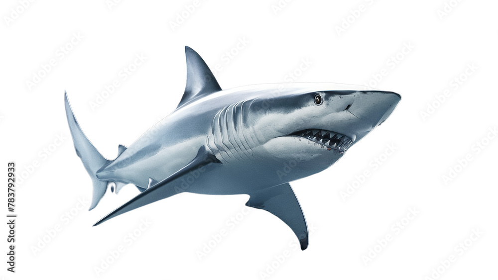 Shark isolated on transparent, PNG, background, Generative ai