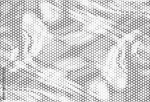 Triangle Shapes Vector Abstract Geometric Technology Oscillation Wave Isolated on Light Background. Halftone Triangular Retro Simple Pattern. Minimal 80s Style Dynamic Tech Wallpaper