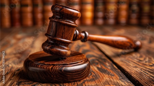 wooden gavel on a wooden background