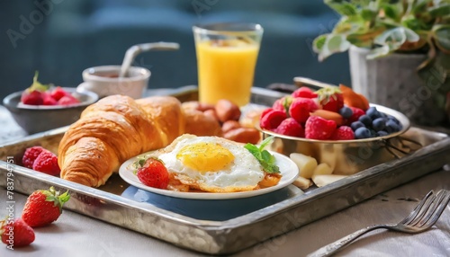 Generated image of breakfast on a tray