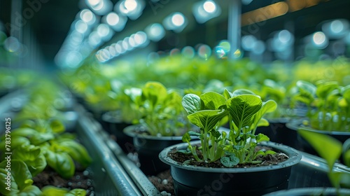Wallpaper Mural Hydroponic Lettuce Cultivation in Indoor Farm Torontodigital.ca