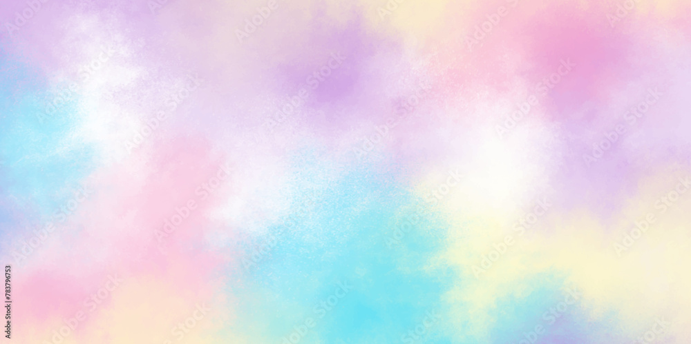 Abstract colorful watercolor background. Bright colors on white background. Digital art painting. Vector illustration.
